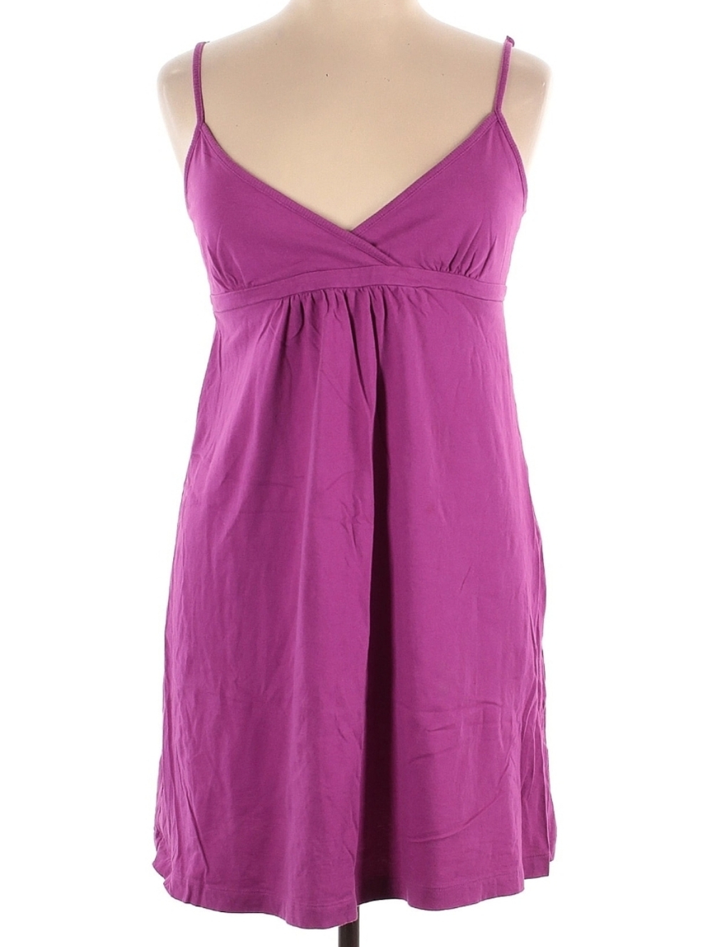100% Cotton Old Navy Magenta Empire Waist Mini Dress Spaghetti Strap Size XL
